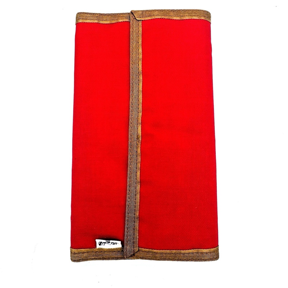 Levis Vintage Red Nylon Trifold Checkbook Wallet Hook Loop Closure